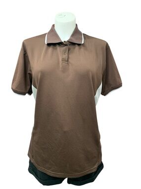 Coral Bay Brown Polo with White Accent Size L